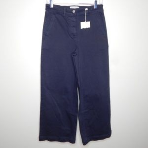 everlane women navy blue wide leg pant SZ 6